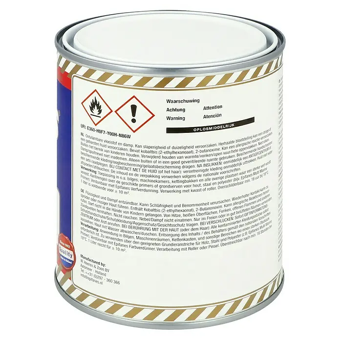 Epifanes Bilgenfarbe - 750 ml, Weiß - Dose Epifanes Multi Marine Farbe, Lösungsmittelbasis, für Holz, Stahl & Polyester.