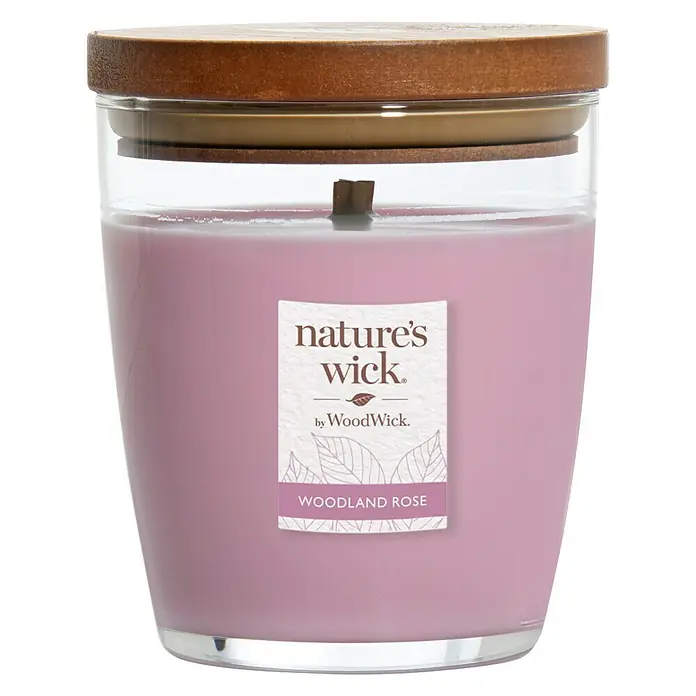 Woodwick Nature's Wick Duftkerze - Im Glas, Woodland Rose, Anzahl Dochte: 1 Stk. - Nature's Wick Duftkerze Woodland Rose mit Holzdeckel. Elegantes Design und natürliche Aromen für ein gemütliches Zuhause.