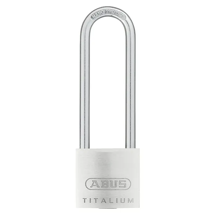Abus Vorhängeschloss Titalium 64TI/30 HB60 Gleichschließend - B x H: 30 x 93 mm, Bügelstärke: 5 mm, Titalium-Spezialaluminium - ABUS TITALIUM Bügelschloss mit NANO PROTECT Beschichtung bietet hohen Schutz und ist dabei leicht und robust für den täglichen Gebrauch.