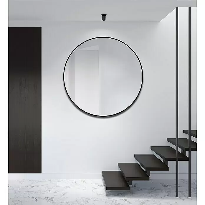 DSK Wandspiegel Silver Globo - Durchmesser: 120 cm, Schwarz - Stimmungsaufnahme
