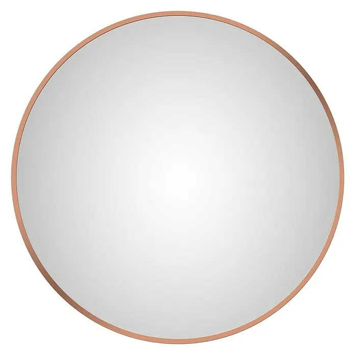 DSK Wandspiegel Copper Excellent - 60 x 60 cm, Durchmesser: 60 cm, Kupfer - Ein runder Spiegel mit einem Rahmen in Kupferoptik. Der Spiegel reflektiert das Licht und hat eine glatte Oberfläche, perfekt für Badezimmer oder Flur.