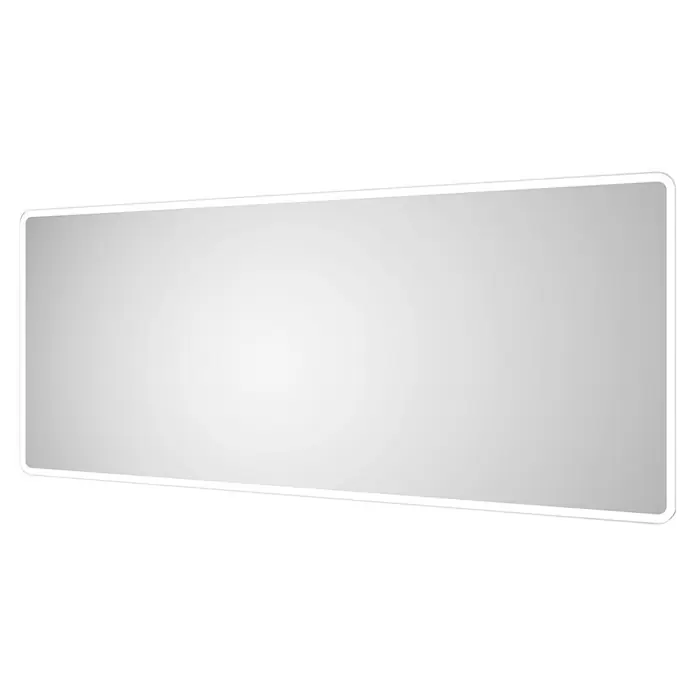 DSK Lichtspiegel Silver Luna - 160 x 70 cm - Rechteckiger LED-beleuchteter Spiegel mit abgerundeten Ecken und hellem, neutralem Licht, ideal für Badezimmer oder Ankleidezimmer.