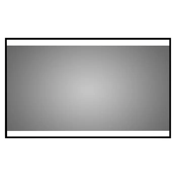 DSK Lichtspiegel Black Star - 120 x 70 cm - Ein stilvolles Bild mit einem modernen, minimalistischen Design und sanften Grautönen, umrahmt von klaren, weißen Linien auf schwarzem Hintergrund.