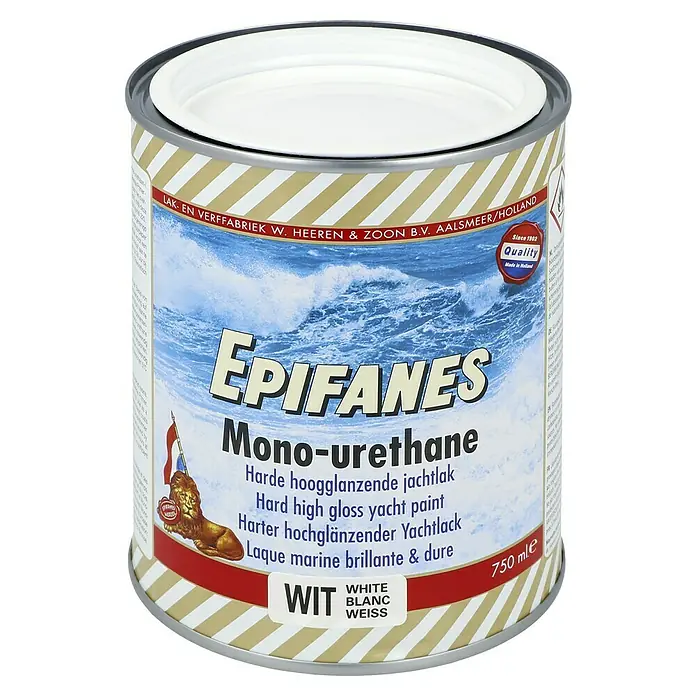 Epifanes Yachtlack Mono-Urethan - Weiß 3100, 750 ml - Dose Epifanes Mono-Urethan-Bootslack in Weiß, ein hochwertiger, glänzender Lack für den Einsatz auf Yachten und Booten.