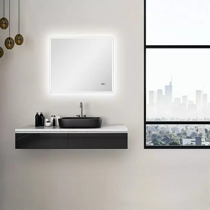 DSK Lichtspiegel Silver Sintra - 80 x 70 cm - Stimmungsaufnahme