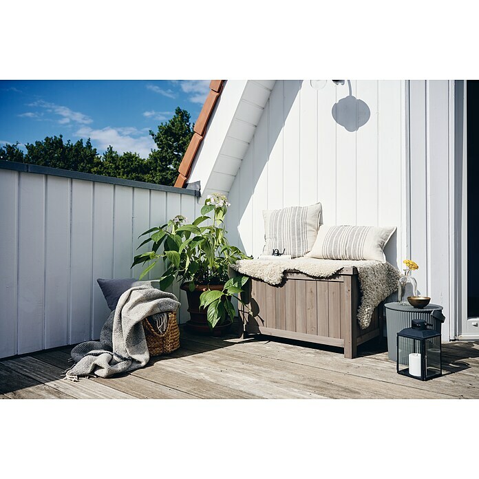 Butenkist Gartenbox Henriette (L x B x H: 75 x 45 x 45 cm, Holz, Warm Grey) | BAUHAUS