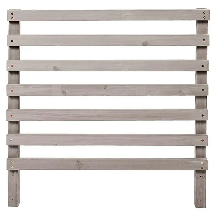 Butenkist Zierspalier Rieke - 75 x 65 cm, Warm Grey - Grauer Sichtschutzzaun aus Holz mit horizontalen Latten und stabilen vertikalen Pfosten, ideal für Garten und Terrasse.