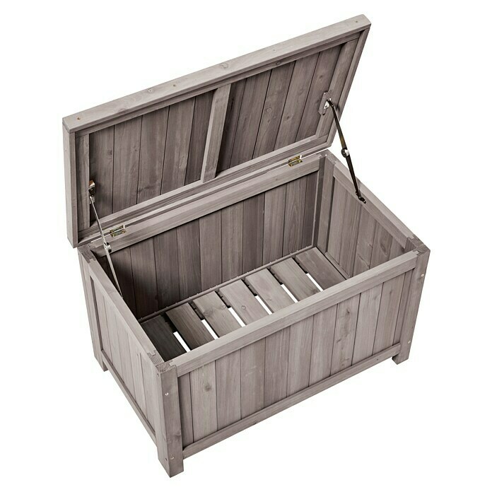 Butenkist Aufbewahrungsbox HenrietteL x B x H: 75 x 45 x 45 cm, Holz, Warm Grey Diagonal View