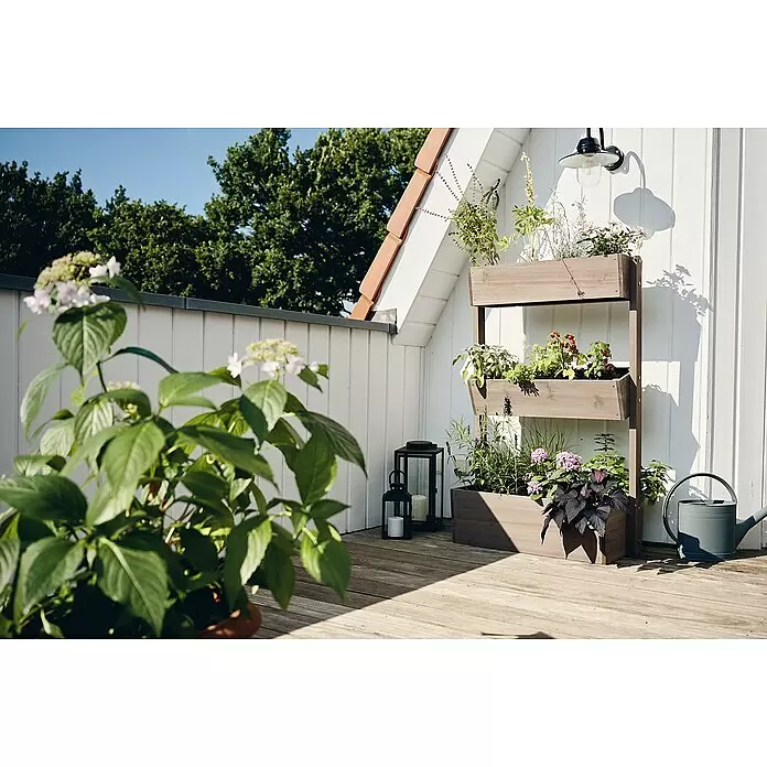 Butenkist Hochbeet Freyja - 76 x 43 x 120 cm, Holz, Warm Grey - Stimmungsaufnahme
