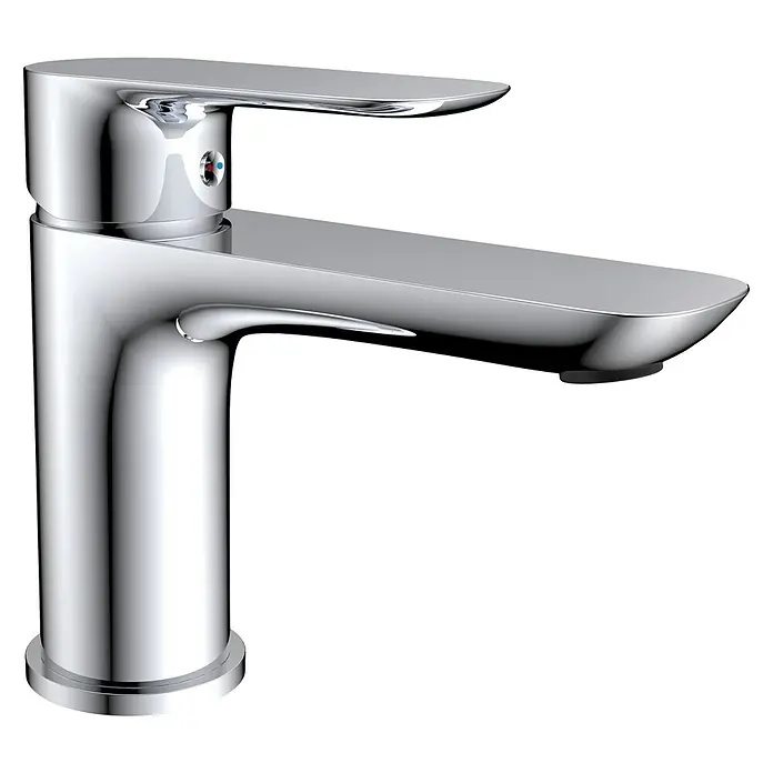 IO Cassio Grifo de lavabo - Cromo - Elegante grifo monomando cromado para el lavabo. Diseño moderno para baños con una palanca práctica para un fácil manejo.