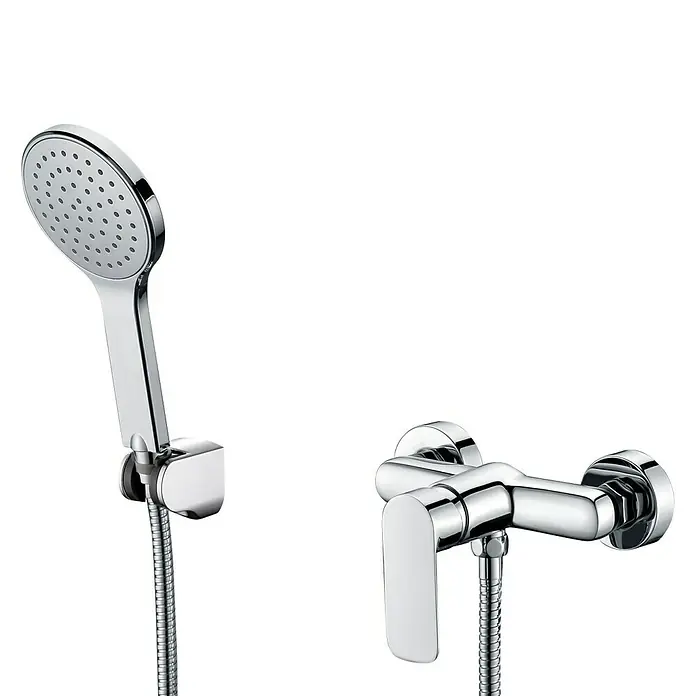 IO Cassio Grifo monomando de ducha - Cromo - Grifo de ducha con teleducha. El brillante acabado cromado añade un toque elegante al baño. Ideal para baños modernos.