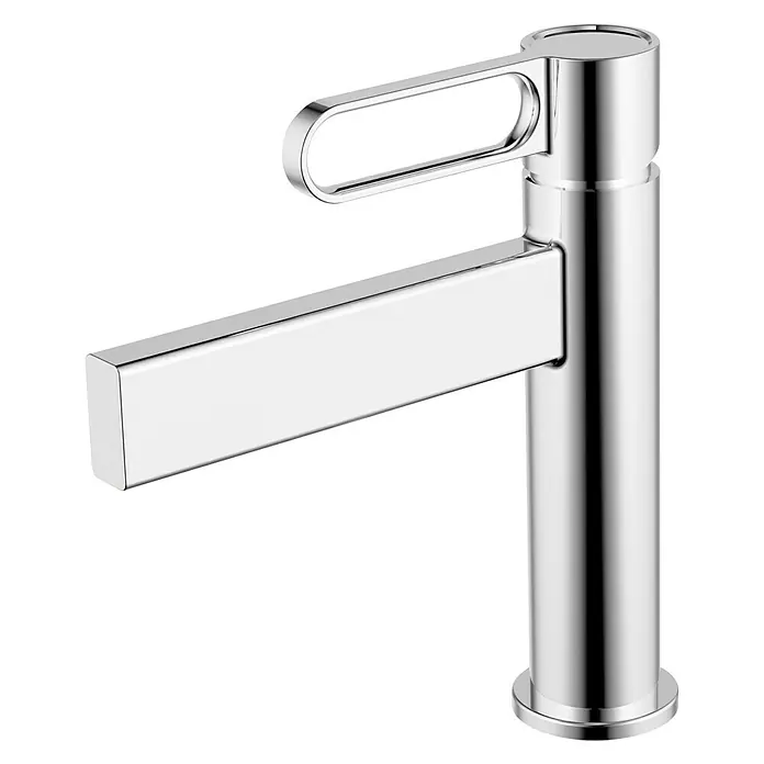 IO Dior Grifo de lavabo - Cromo - Un moderno grifo cromado con un diseño rectangular único para baños elegantes. El diseño añade elegancia al grifo.