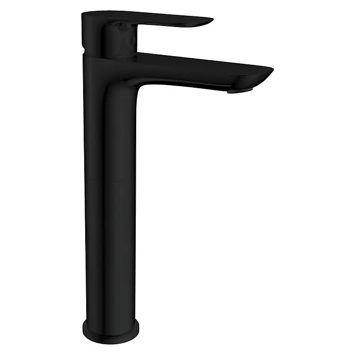 IO Cassio Grifo de lavabo alto - Negro - Elegante grifo negro mate con un diseño moderno. Ideal para baños y cocinas con estilo.