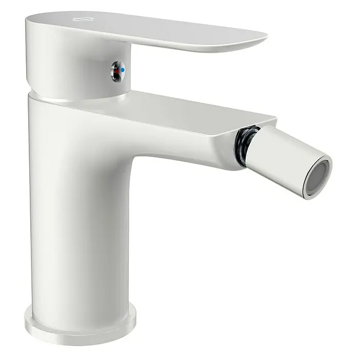 IO Cassio Grifo monomando de bidé - Blanco/Cromo - Grifo blanco moderno con un diseño elegante. El grifo es perfecto para cualquier baño moderno y ofrece alta funcionalidad.