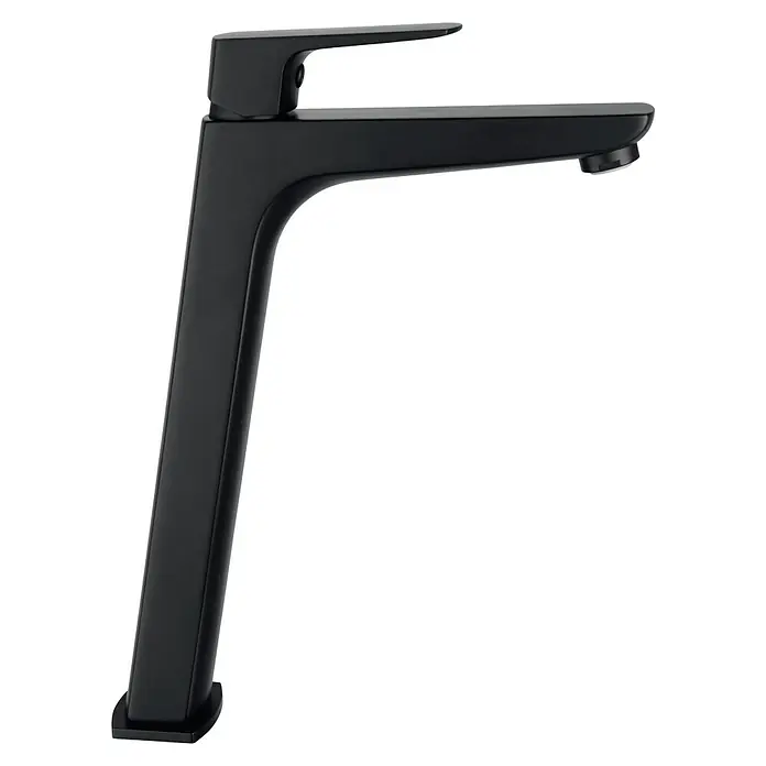 IO Marriot Grifo de lavabo alto - Negro - Elegante grifo de baño negro. Diseño moderno para baños elegantes con este grifo chic.