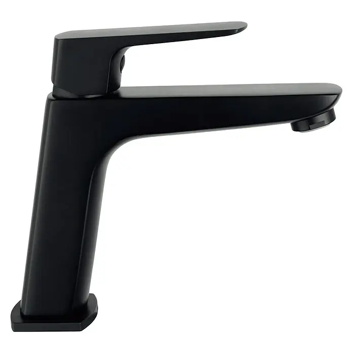 IO Marriot Grifo de lavabo - Negro - Elegante grifo monomando de lavabo negro con diseño contemporáneo. Este grifo es un foco moderno para cualquier baño.