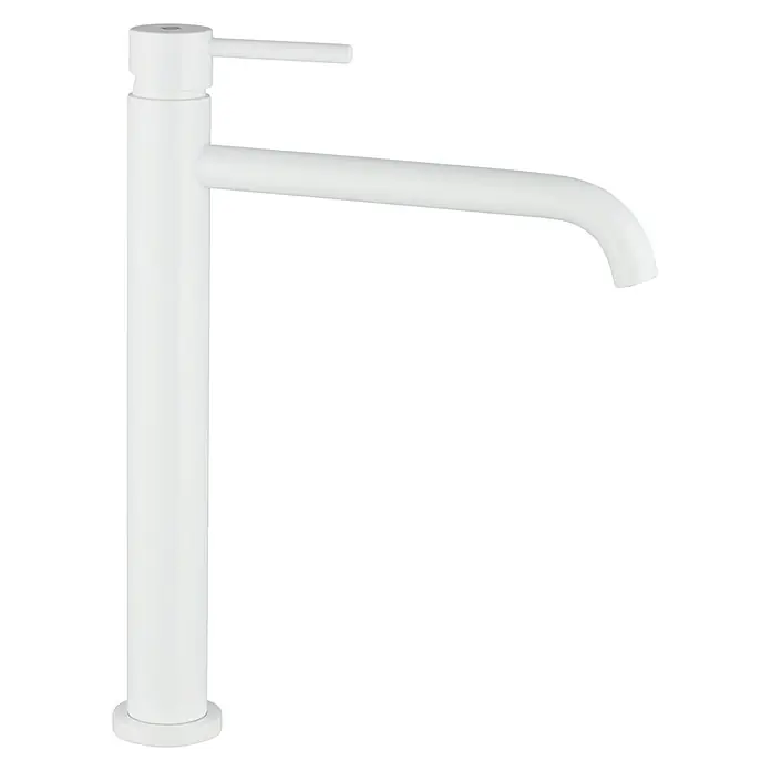IO Sirio Grifo de lavabo alto - Blanco - Elegante grifo de lavabo blanco. Su diseño moderno lo convierte en un elemento atractivo en cualquier baño.