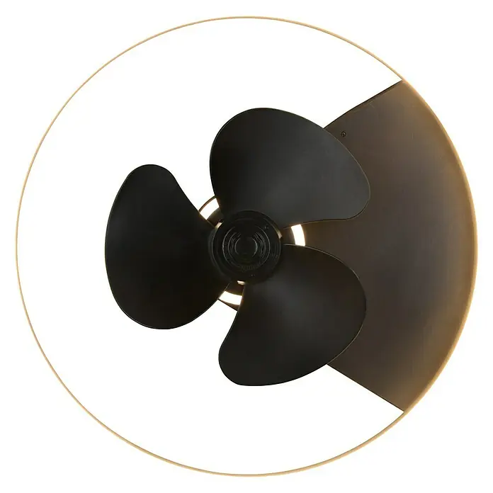 Trio Lighting Ventilador de techo Borgholm - Negro, 50 cm, 30 W, Blanco cálido - Ventilador de techo con tres aspas e iluminación integrada en un diseño moderno. Asegura una circulación de aire y luminosidad agradables.