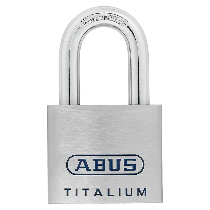 Abus Vorhängeschloss Titalium 96TI/50 Gleichschließend - B x H: 50 x 92 mm, Bügelstärke: 9,5 mm, Material Bügel: Gehärteter Spezialstahl - ABUS TITALIUM Vorhängeschloss für erhöhte Sicherheit. Robustes Design mit Nano Protect Beschichtung für zusätzlichen Schutz gegen Korrosion.