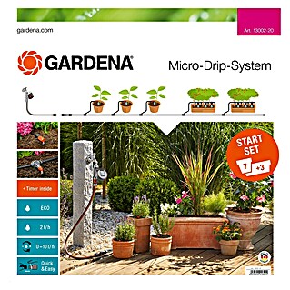 Gardena Blumenkasten-Bewässerungs-Set Micro-Drip-System M automatic (Geeignet für: Bis zu 7 Blumentöpfe und 3 Pflanztröge)