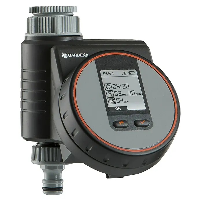 Gardena Micro-Drip Bewässerungs-Set Pflanztöpfe M automatic Start-Set - Passend für: Bis zu 7 Blumentöpfe und 3 Pflanztröge - Der Gardena Bewässerungscomputer Select mit Display zur präzisen Steuerung der Gartenbewässerung.