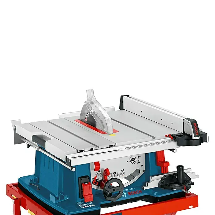 Bosch Professional Untergestell GTA 6000 - Arbeitshöhe: 60,2 cm, Passend für: GTS 10 XC Professional Tischkreissäge - Das Bild zeigt eine Bosch Tischkreissäge, ideal für präzise Holzarbeiten mit sicheren Schutzvorrichtungen und robustem Design.
