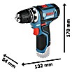 Bosch Professional Atornillador de batería GSR 12V-15 FC (12 V, Sin batería, Número de revoluciones de marcha en vacío: 400 r.p.m. - 1.300 r.p.m.)