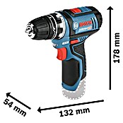 Bosch Professional Atornillador de batería GSR 12V-15 FC (12 V, Sin batería, Número de revoluciones de marcha en vacío: 400 r.p.m. - 1.300 r.p.m.)