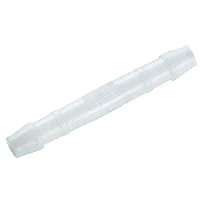 Gardena Schlauchverbinder - Passend für: Schläuche mit 10 mm Innendurchmesser, 2 Stk. - Ein weißer, gerader Schlauchverbinder aus Kunststoff auf schwarzem Hintergrund.