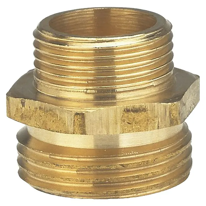 Gardena Reduziernippel - 33,3 mm (G 1“), Messing - Messingadapter mit Gewinde für Wasserleitungen, ideal für Sanitär- und Heizungsinstallationen, präzise gefertigt.