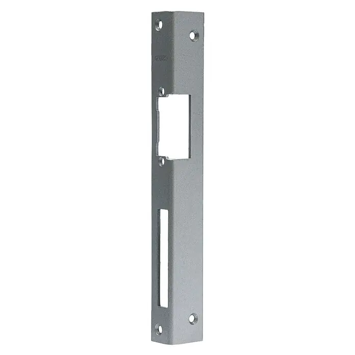Abus Winkelschließblech WSB250 - Silber, DIN Anschlag: DIN-L - Schließblech aus Metall mit Aussparungen und Löchern für die Montage, ideal für Türschlösser.