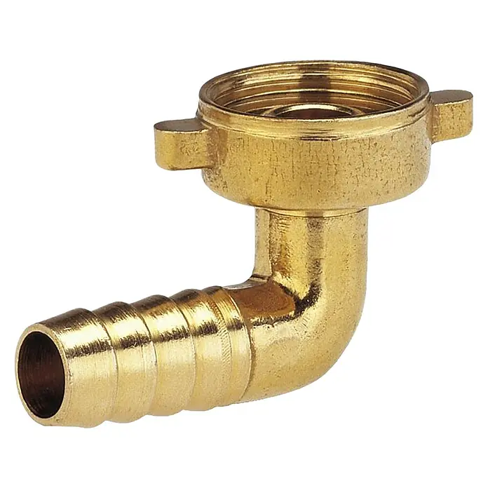 Gardena Winkelverschraubung - Messing, 26,5 mm (G 3/4“) - Messing-Winkelstück mit Schlauchanschluss und Innengewinde für zuverlässige Verbindungen in Sanitär- und Heizungsanlagen.
