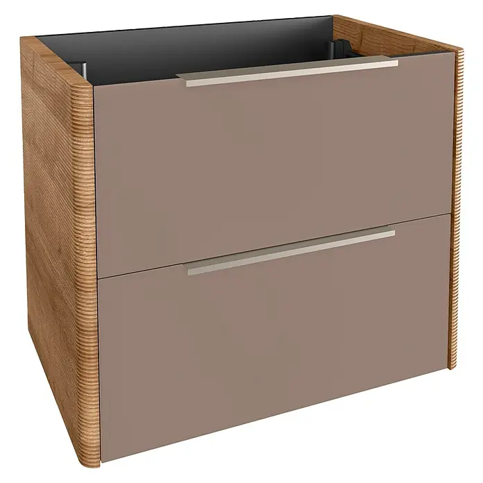 Camargue Marea Badmöbel-Set - Gesamtbreite Badmöbel: 60 cm, Goldbronze - Moderner Badezimmerschrank mit zwei Schubladen und Holzrahmen, ideal für stilvolle Badezimmer.\n