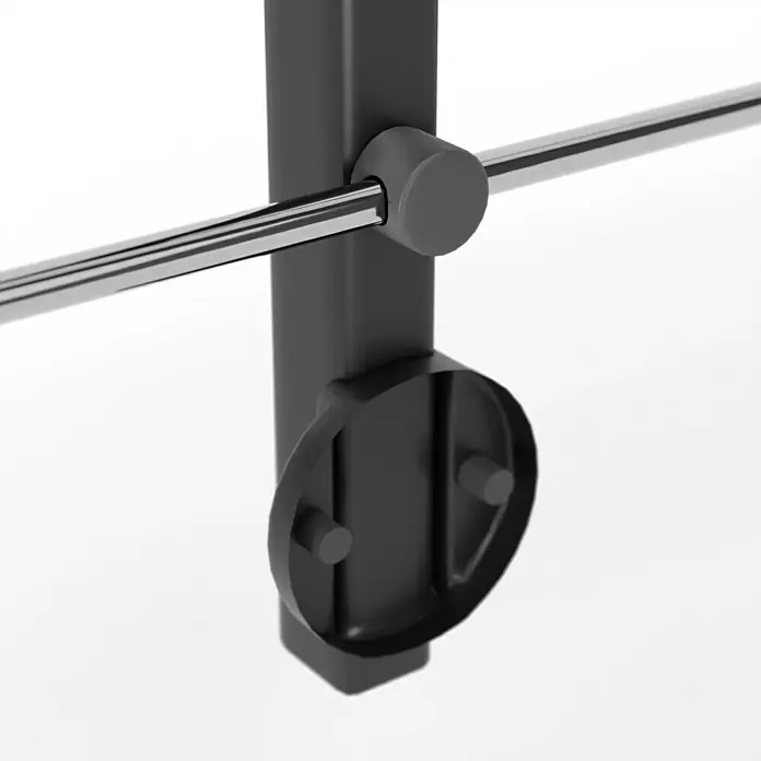 Solid Elements Juego de barandilla - Aluminio, Antracita, Largo: 1.500 mm, Montaje lateral - Primer plano de un toallero moderno, que muestra su diseño minimalista. La artesanía de alta calidad lo convierte en una adición elegante.