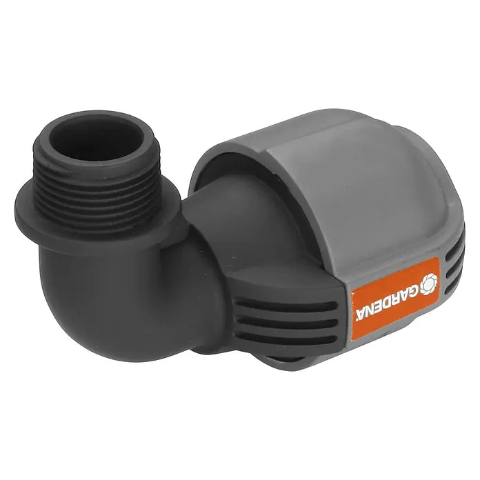 Gardena Sprinklersystem Viereckregner OS 140 Komplettset - Max. Regnerfläche: 140 m², 10 -tlg. - Gardena Winkelstück mit Gewindeanschluss für den Gartenschlauch, ein praktisches Bewässerungszubehör für den Garten.