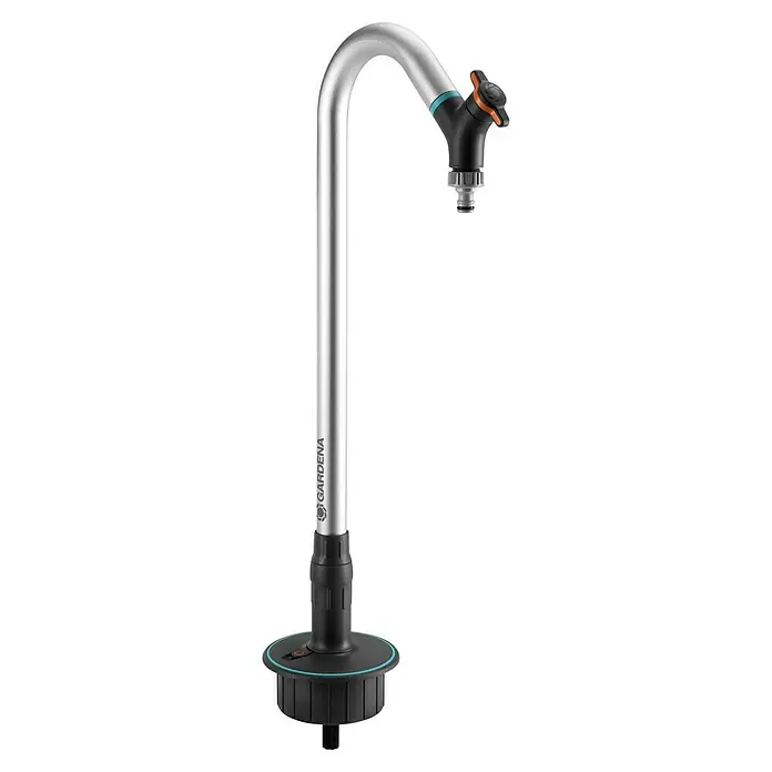 Gardena Sprinklersystem Wasserhahn - Metall - Gartens Wasserhahn mit praktischem Bedienknebel. Der Wasserhahn ist aus langlebigen Materialien gefertigt und bietet eine zuverlässige Wasserentnahme.