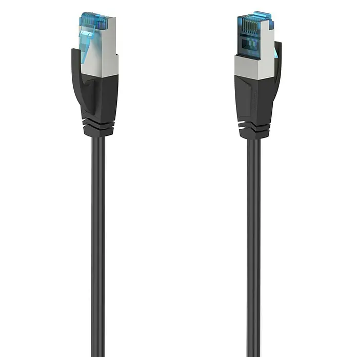 Hama Netzwerk-Kabel CAT-6a - Länge: 5 m, Schwarz, RJ45-Stecker - Zwei LAN-Kabel mit RJ45-Steckern, ideal für schnelle Netzwerkverbindungen und stabile Datenübertragung. Hochwertige Verarbeitung garantiert.