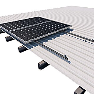Soporte para fijación estructura coplanar a Chapa (Aluminio, Hasta 3 módulos fotovoltaicos)