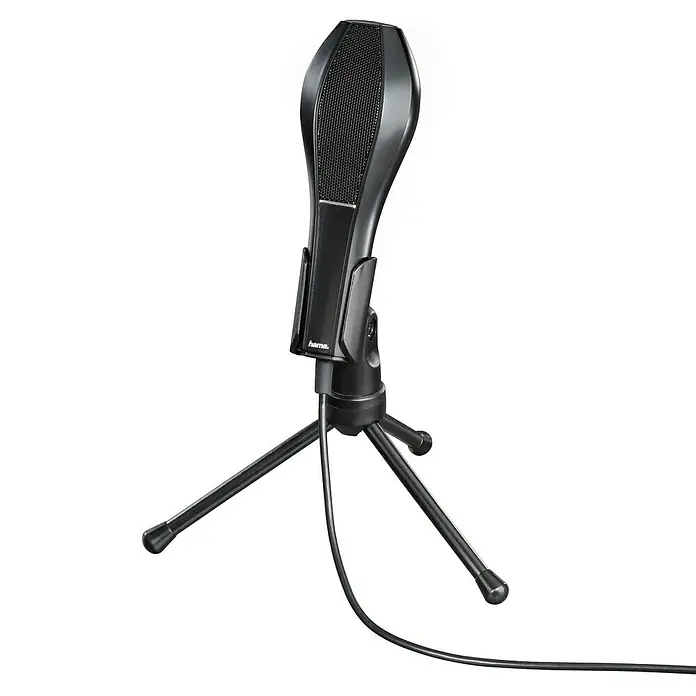 Hama Micrófono MIC-USB Stream - Negro - Micrófono Hama negro con trípode, ideal para grabaciones de voz y podcasts claros. El micrófono garantiza una calidad de audio profesional.