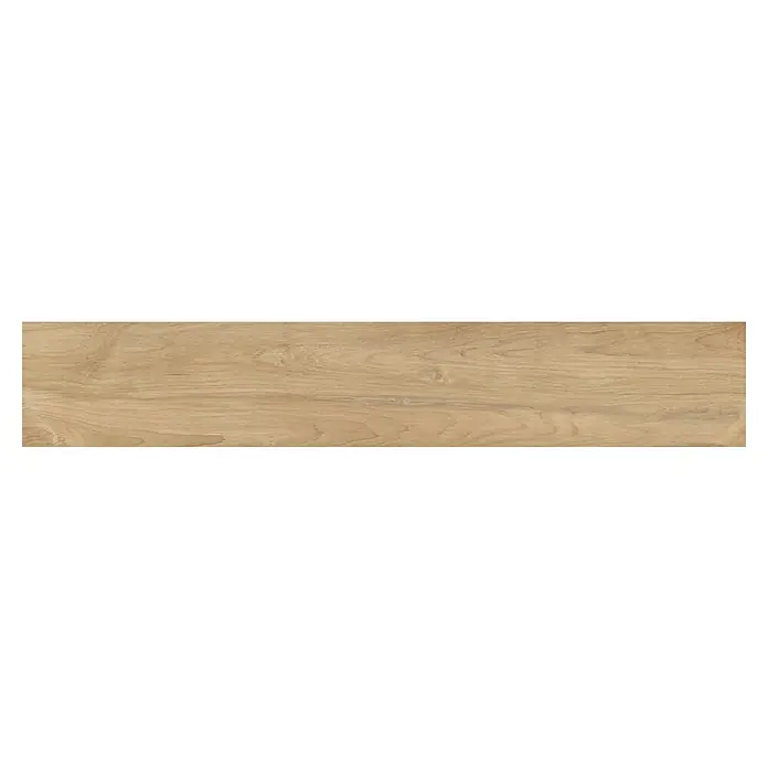 Pavimento porcelánico Bosco - 22,5 x 119,5 cm, Primavera, Mate, Rectificado - Detalle de una plancha de madera con grano, ideal para texturas o fondos interiores. Los tonos cálidos añadirán calidez a cualquier diseño.