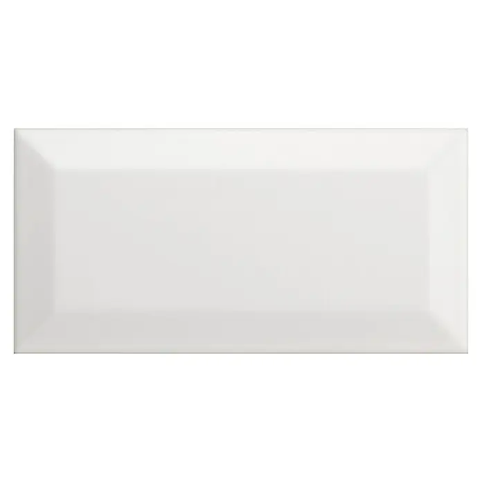 Modern Style Wandfliese Manhattan Biselado Blanco - 7,5 x 15 cm, Weiß, Matt - Glänzende, weiße Metrofliese mit abgeschrägten Kanten. Diese Fliese eignet sich perfekt für Küchenrückwände oder Badezimmerwände.