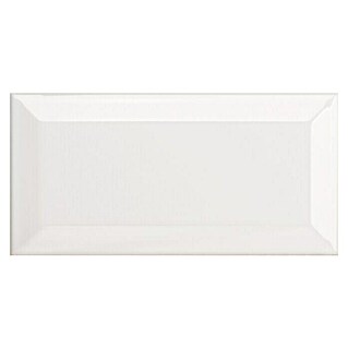 Modern Style Wandfliese Manhattan Biselado Blanco (7,5 x 15 cm, Weiß, Glänzend)