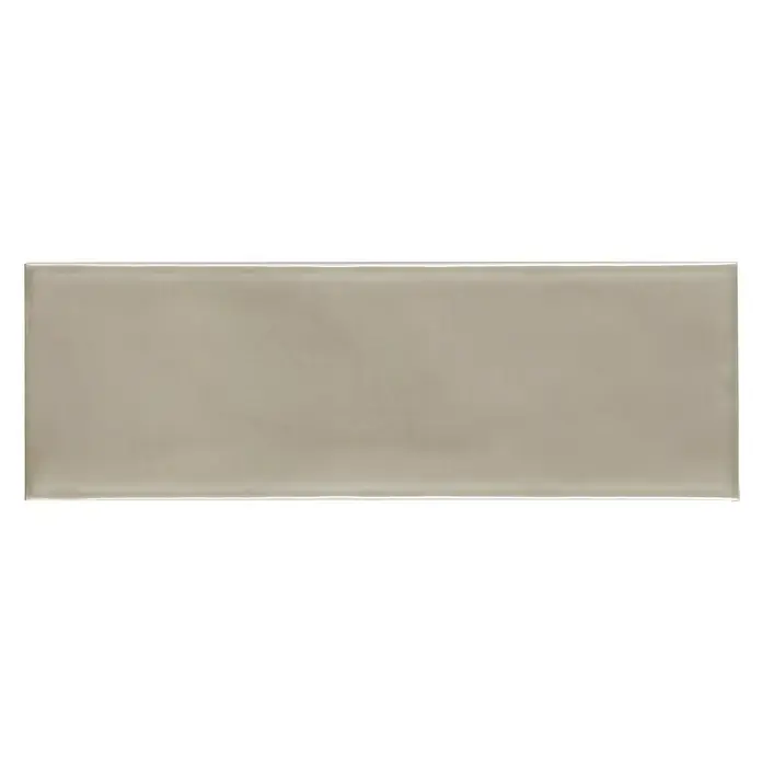 Modern Style Wandfliese Emotion Bege 550 - 9,8 x 29,8 cm, Beige, Glänzend - Graue rechteckige Fliese mit glänzender Oberfläche. Perfekt für moderne Küchen und Bäder.