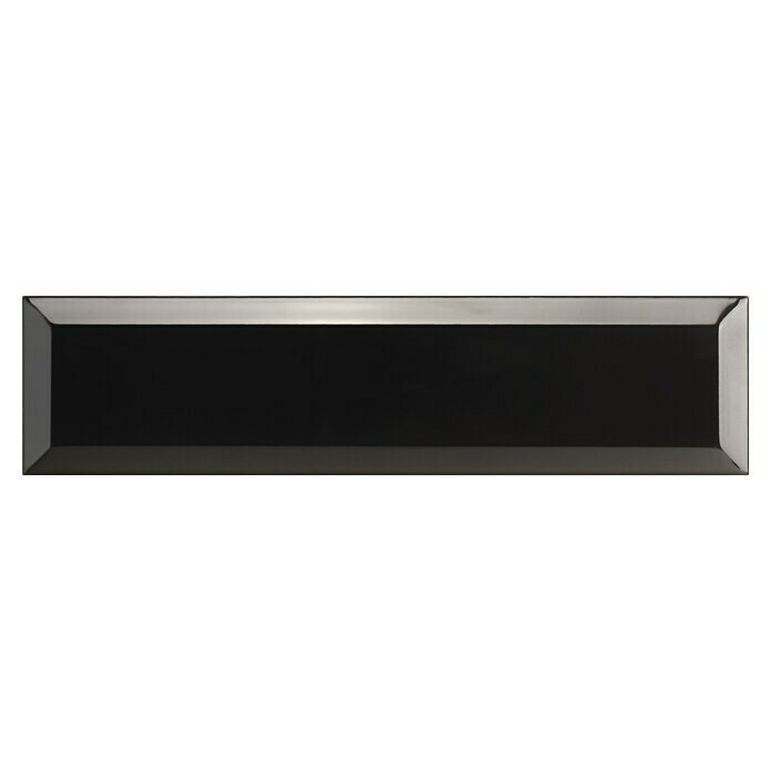 Modern Style Wandfliese Manhattan Biselado Negro (7,5 x 30 cm, Schwarz, Glänzend) | BAUHAUS