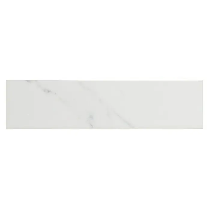 Modern Style Wandfliese Manhattan Calacatta - 7,5 x 30 cm, Weiß, Glänzend - Elegante, rechteckige Wandfliese in Marmoroptik für stilvolle Innenräume. Die Fliese besticht durch ihr zeitloses Design.