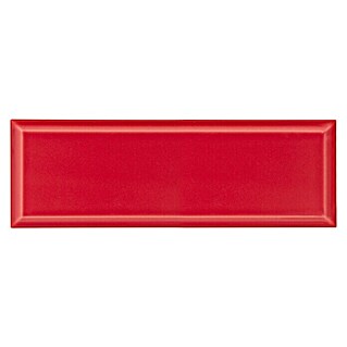Modern Style Wandfliese Metro Biselado Verme 180 (9,8 x 29,8 cm, Rot, Glänzend)