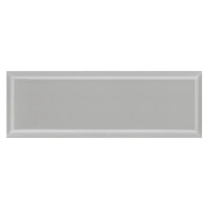 Modern Style Wandfliese Manhattan Biselado Cinze 600 - 9,8 x 29,8 cm, Grau, Glänzend - Rechteckige, glänzend graue Fliese mit abgeschrägten Kanten für moderne Küchen- und Bad-Designs.