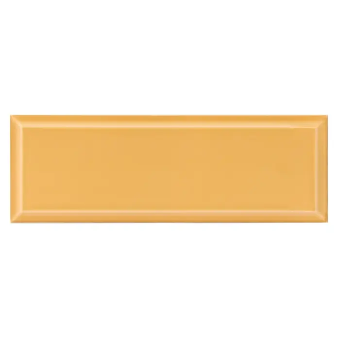 Modern Style Wandfliese Metro Biselado Mosta 920 - 9,8 x 29,8 cm, Gelb, Glänzend - Gelbe Keramikfliese mit abgerundeten Kanten, ideal für Küchen- oder Badezimmerwände. Elegante Optik und einfache Reinigung für jeden Raum.