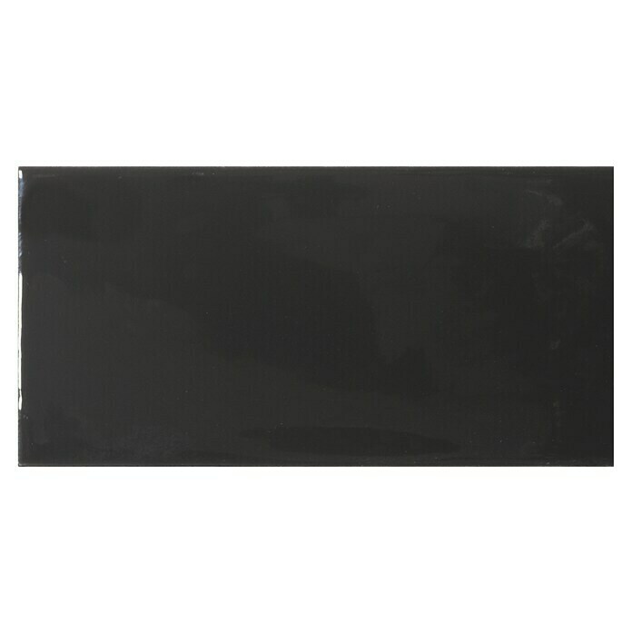 Modern Style Wandfliese Alboran Negro (7,5 x 15 cm, Schwarz, Glänzend)