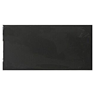 Modern Style Wandfliese Alboran Negro (7,5 x 15 cm, Schwarz, Glänzend)